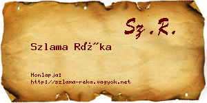 Szlama Réka névjegykártya