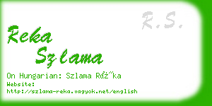 reka szlama business card